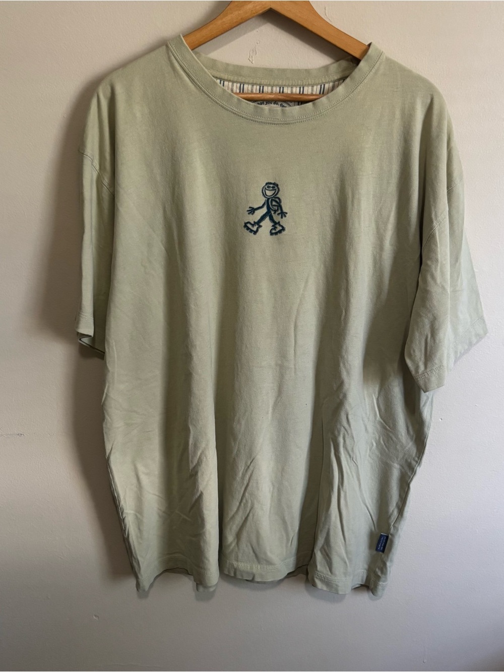 Life Is Good Light Sage Green Stick Figure Graphic Tee T-Shirt XL